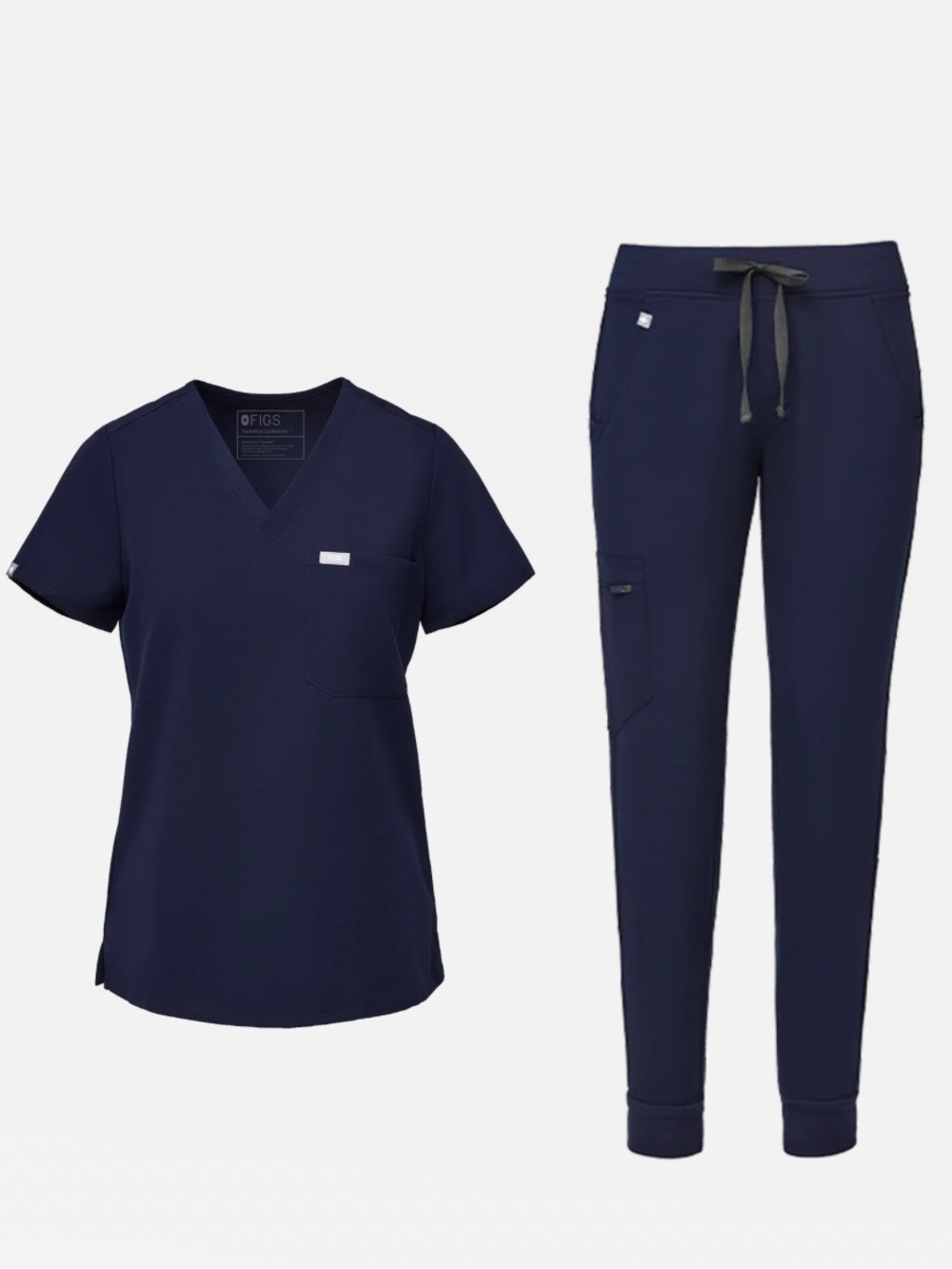 FIGS Navy Blue Jogger Pants & Scrub Top Set XXS NWOT